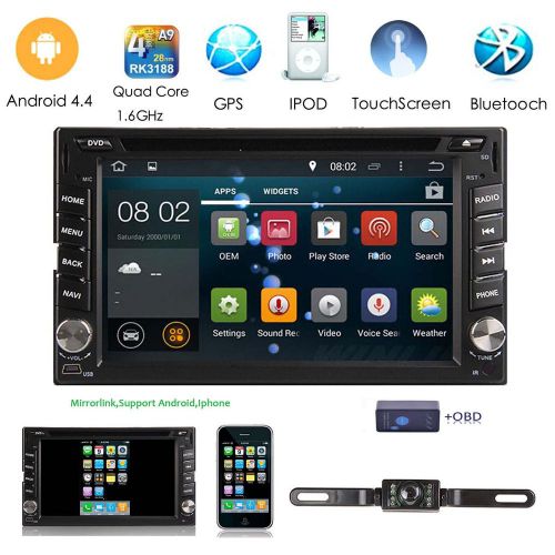 6.2&#034; double 2din quad-core android4.4 car gps dvd player wifi mirror-link+camera