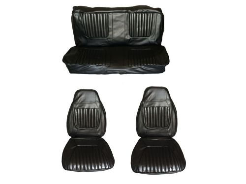 Pg classic 5506-buk-100 1971 challenger front and rear seat cover set (black)