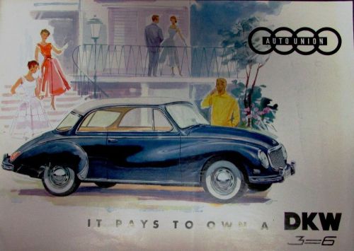 1959 auto union dkw dealer color sales brochure sedan coupe universal original