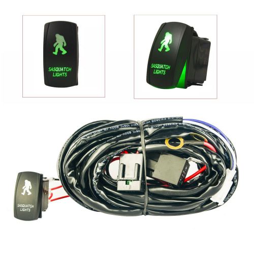 Universal 1leg wiring harness relay on/off switch green sasquatch for fog light