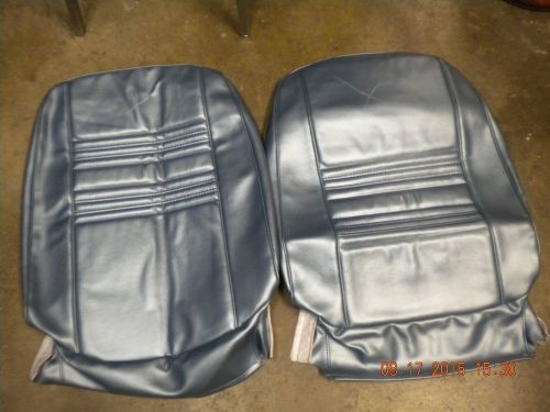 1967 chevelle front bucket seat blem covers light blue 67 el camino malibu ss