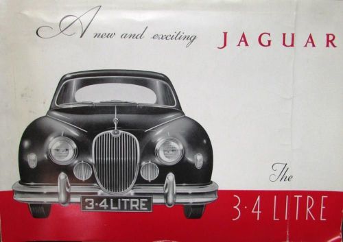 Original 1958 jaguar dealer sales brochure 3.4 litre b engine rare