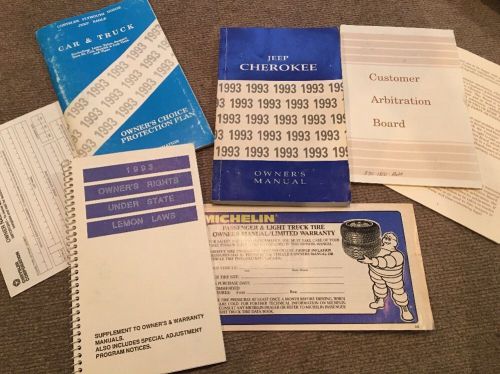 Jeep cherokee 1993 owners manual and other paperwork