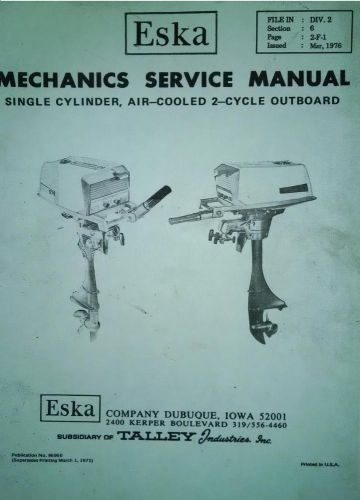 Eska/sears outboard repair manual 3.0- 7.5hp-69- digital download 1976-120 pg