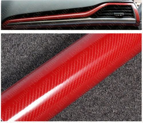 24&#034;x60&#034; 5d ultra shiny gloss glossy red carbon fiber vinyl wrap sticker decal