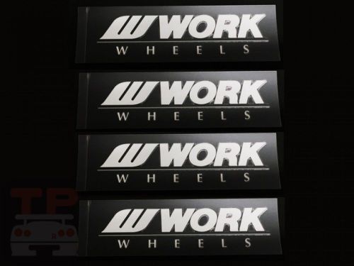 W21 work wheels disc stickers x4 decal white 3.9 x 1.2 inch 4 set 130009