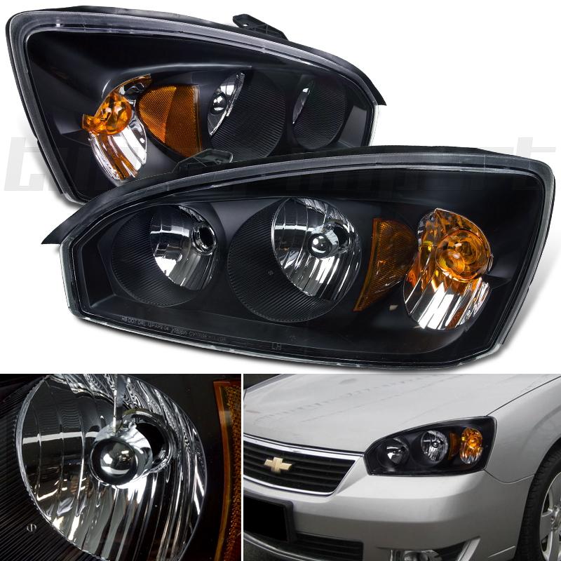 04-07 chevy malibu maxx hybrid wagon ss black head lights lamps amber reflector
