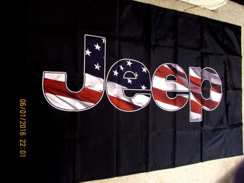 Jeep american logo 3x5 feet flag cj5 cj7 cherokee wagoneer j10 j20 renegade amc