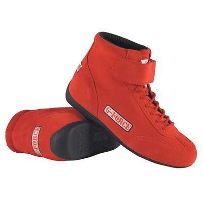 G-force racing 0235080rd driving shoes race grip mid-top red men's size 8 pair