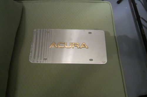 Acura gold logo front license plate frame.....stainless steel 3d metal...