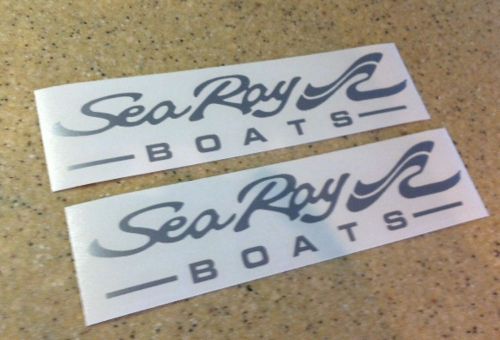Sea ray boat decals die-cut 2-pak silver 9&#034; die-cut free ship + free fish decal!