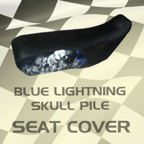Suzuki 4wd king quad 300 88-94  blue lightning skull pile seat cover  #wow17972