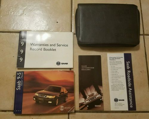 Oem 1999 saab 9-5 owners manual warranty service info book &amp; black carrying case