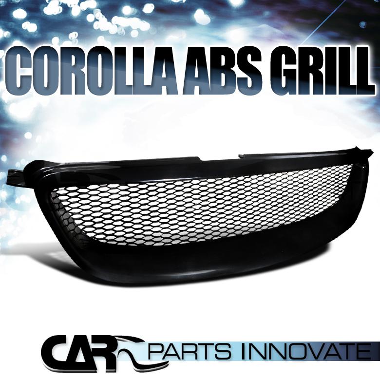 Toyota 03-08 corolla black abs type jdm bumper hood grill grille r