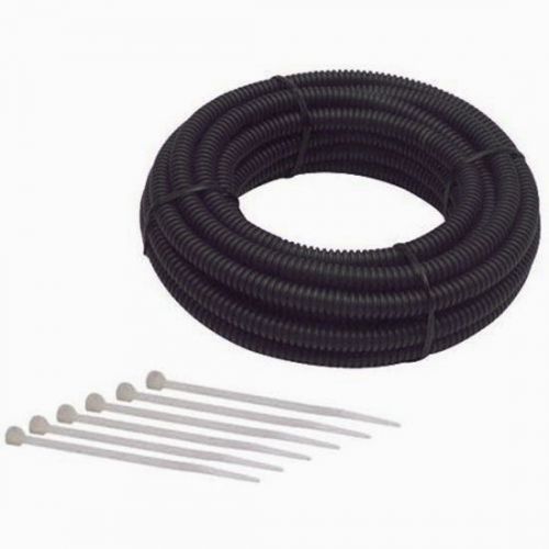 Split wire loom conduit tubing, 1/2 inch diameter, 8 ft. long, black