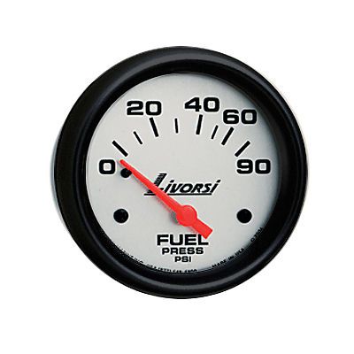 Livorsi electric automotive 0-90 psi fuel pressure gauge platinum/black 2 5/8&#034;