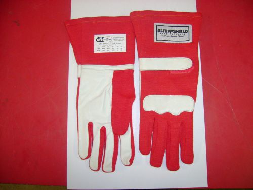 Ultrashield single layer sfi 3.3/1 adult racing driving gloves size medium red