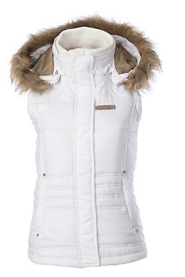 Divas snowgear hooded womens vest white