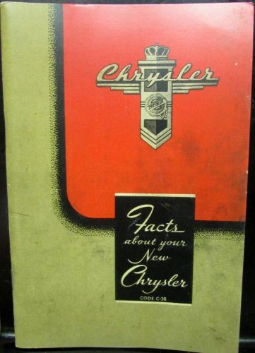 1946 1947 1948 chrysler c 38 royal windsor 6 cyl owners manual