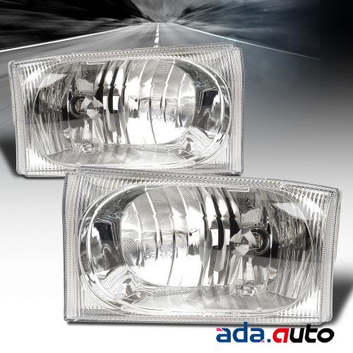 2001-2004 ford excursion left right side oe headlights lamps pair