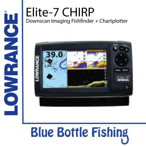 Lowrance elite 7 chirp w/ l/h/d transducer + navionics gold map