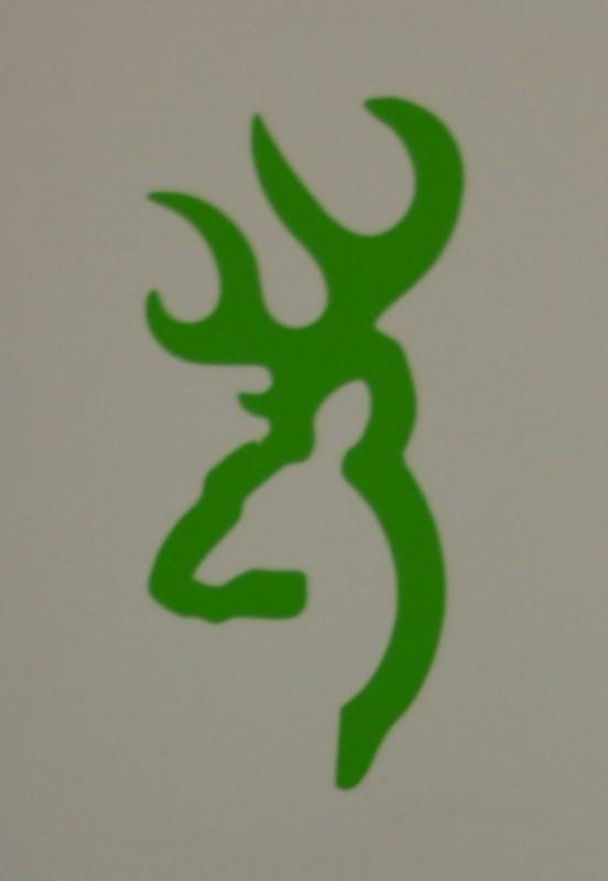 Browning deer - green - decal sticker for window helmet hardhat