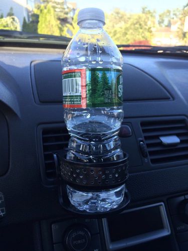 Car vehicle air vent clip mount drink cup bottle holder stand black sliver tone