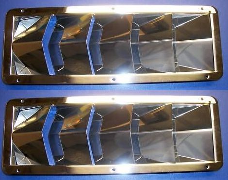 Boat vent bilge 5 louver stainless steel marine pair