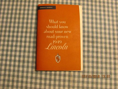 1949 lincoln owner&#039;s manual and info packets