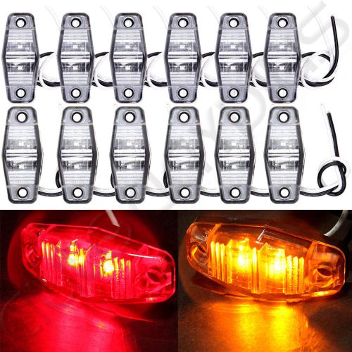 12x led light red/amber surface mount clearance universal side marker light bulb