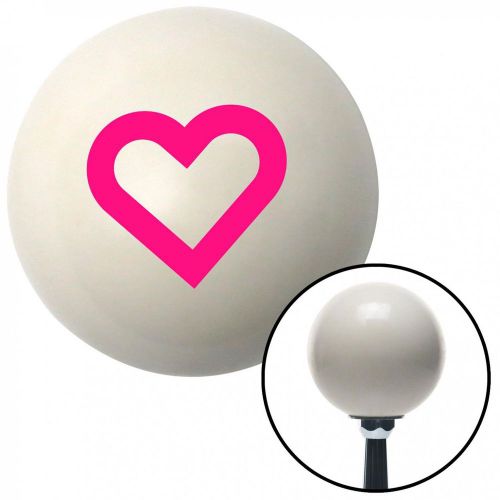 Pink fat outlined heart ivory shift knob with 16mm x 1.5 insert 350 sbc big dog