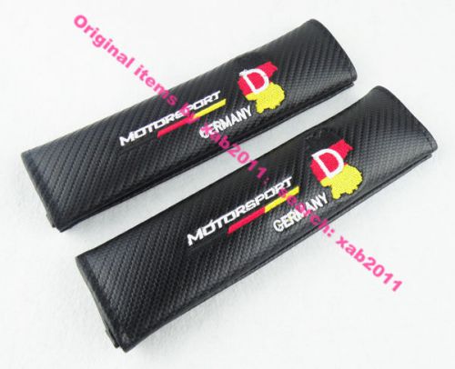 2 x car germany motorsport embroidery seat belt shoulder pads cover cushion