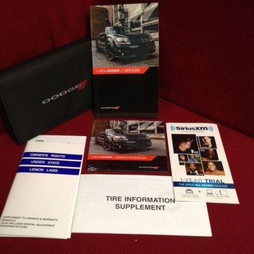 2014 dodge avenger oem owners manual set with warranty books, dvd and case