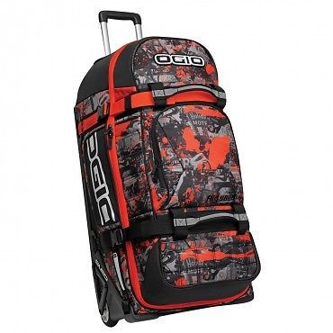 Ogio rig 9800 rock-n-roll wheeled gear bag black/red/grey