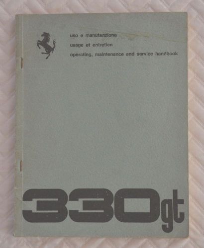 Original ferrari 330 gt operating maintenance service owner manual workshop book