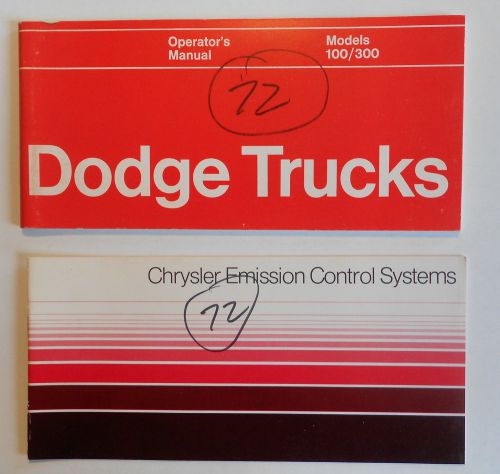1972 original vintage dodge trucks operating manual 100 / 300 emissions control