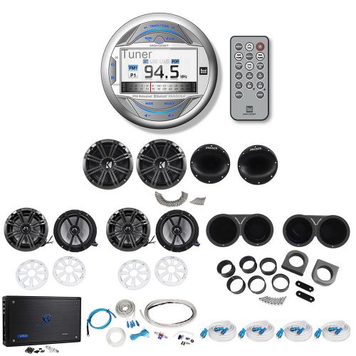 Dual marine cd player+4 kicker 6.5” boat speakers+2 wakeboards+8 ch. amp+amp kit