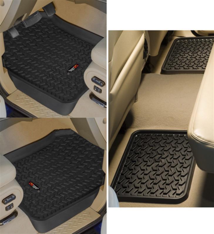 Rugged ridge 82987.23 all terrain floor liner front and rear 4-piece black
