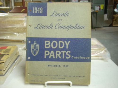 1949 49 lincoln &amp; cosmopolitan dealer body parts manual catalog book