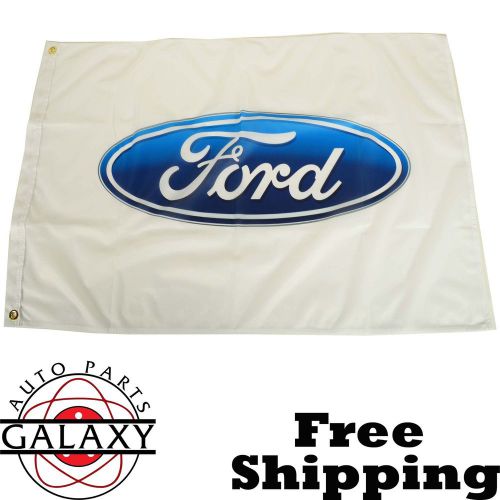 New 2.5&#039; x 3.5&#039; ford logo car dealer on white banner flag sign
