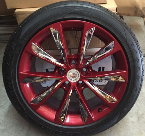 (4) 19&#034; cadillac xts cts crystal red wheels tires 2013-2016 factory oem 4697