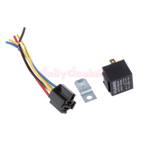 Fused on/off automotive fused relay 12v 40a 5-pin normally open car black