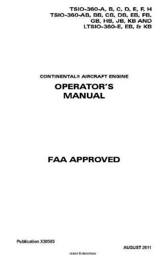Continental aircraft engine operators manual x30583