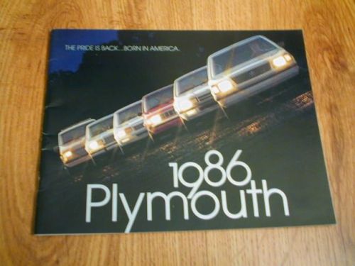 1986 plymouth dealer catalog