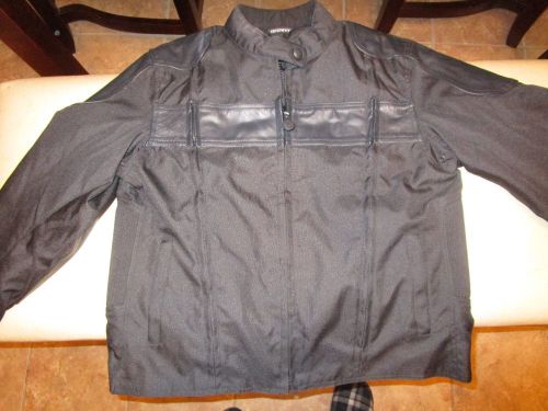 Texport leather - polyester motorcycle riding paded jacket w zip out liner xl