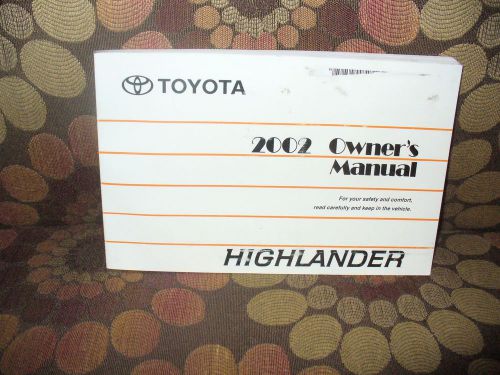 2002 02 toyota highlander owners manual 142