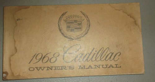 1968 cadillac owners manual original