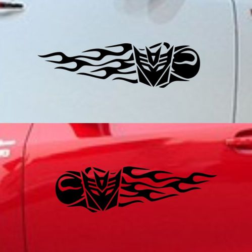 Car vinyl decals side sticker transformers decepticon flame 2pcs set 60cm #tf26
