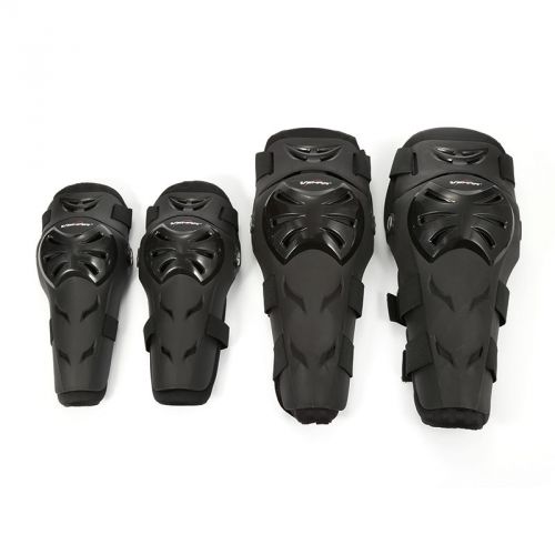 Motorcycle atv racing protective gear knee protector shin elbow guards black 4pc