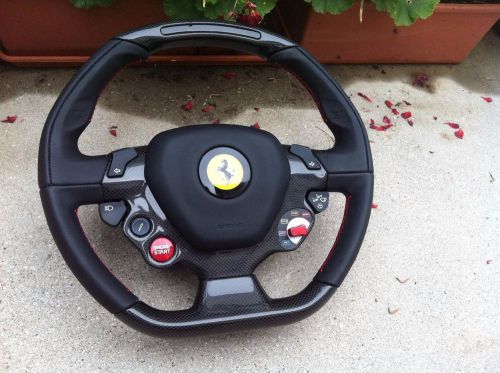 Ferrari 458 &amp; ff carbon steering wheel w/ led&#039;s red stitching
